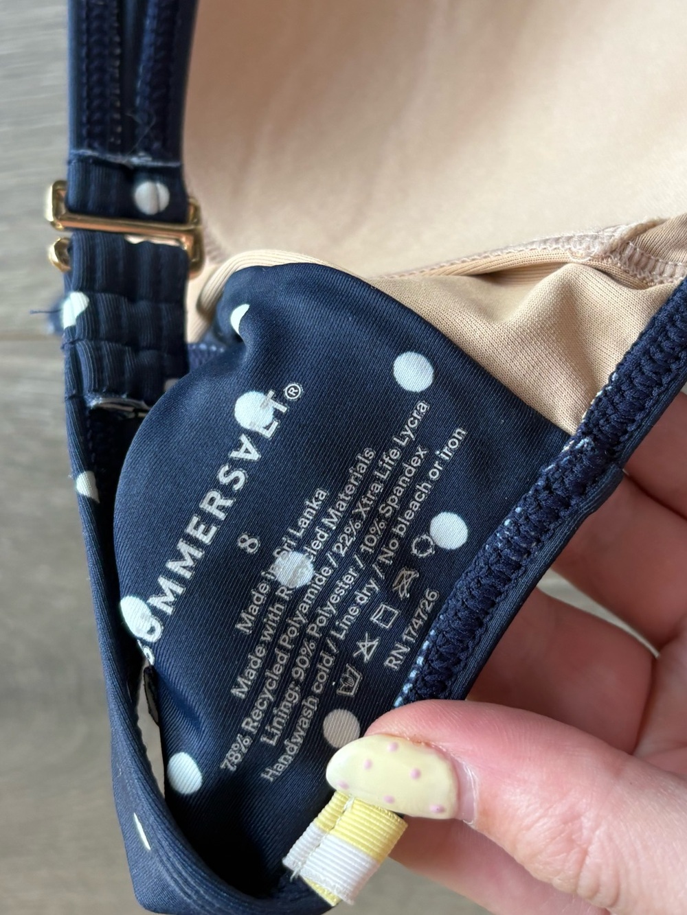 Summersalt Bikini Set Size 8 Navy Polka Dots - Picture 4 of 5